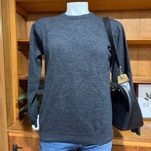 Vintage 90s Charter Club merino wool charcoal gray crewneck sweater